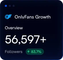 CreatorHero OnlyFans growth card showing follower count and growth rate